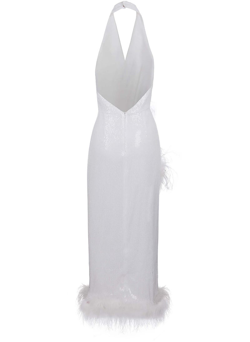 Feather Trim Dress