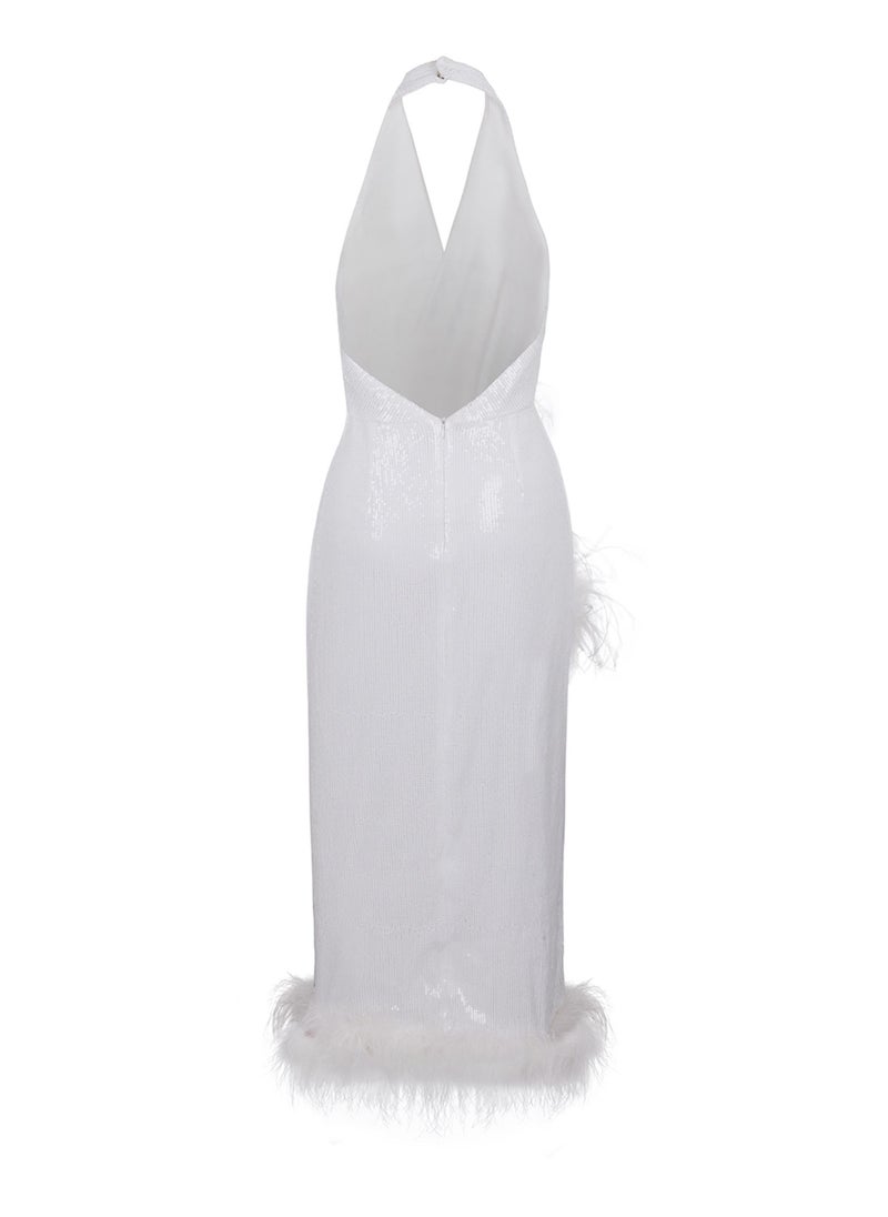 Feather Trim Dress