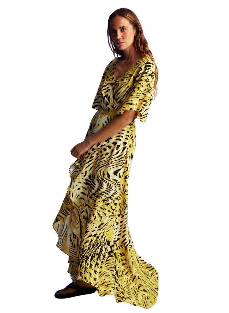 Printed Hi-Lo Dress
