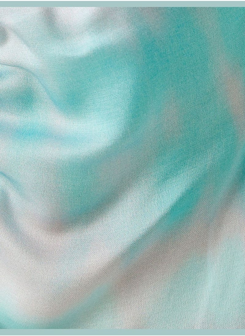 V Neck Satin Dress Tie-Die