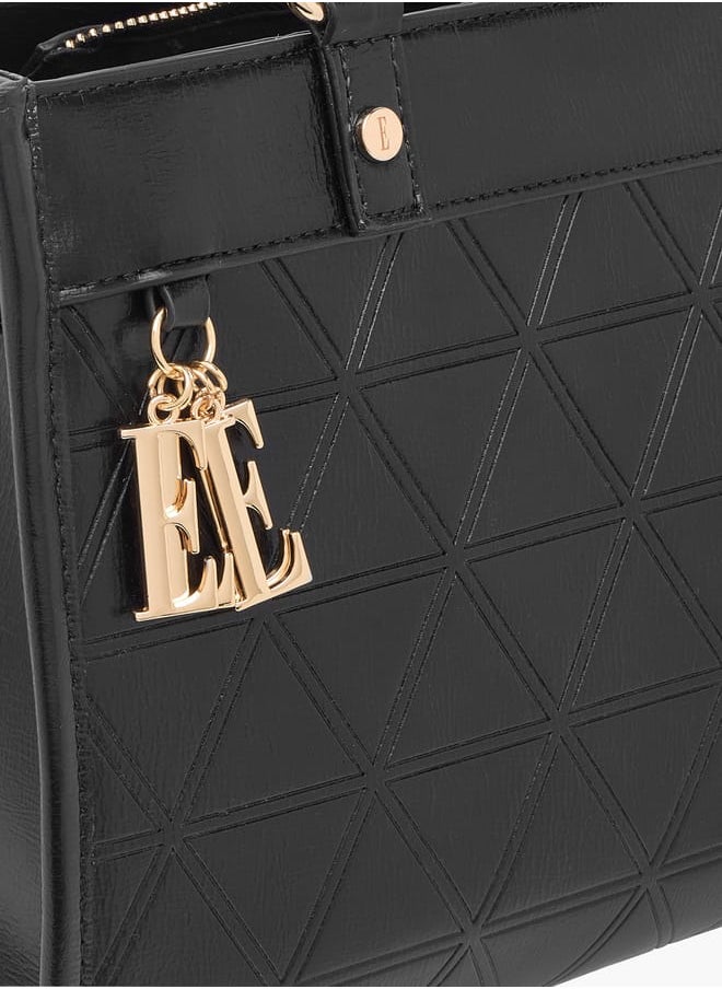 Women Quilted Tote Bag with Double Handle and Zip Closure