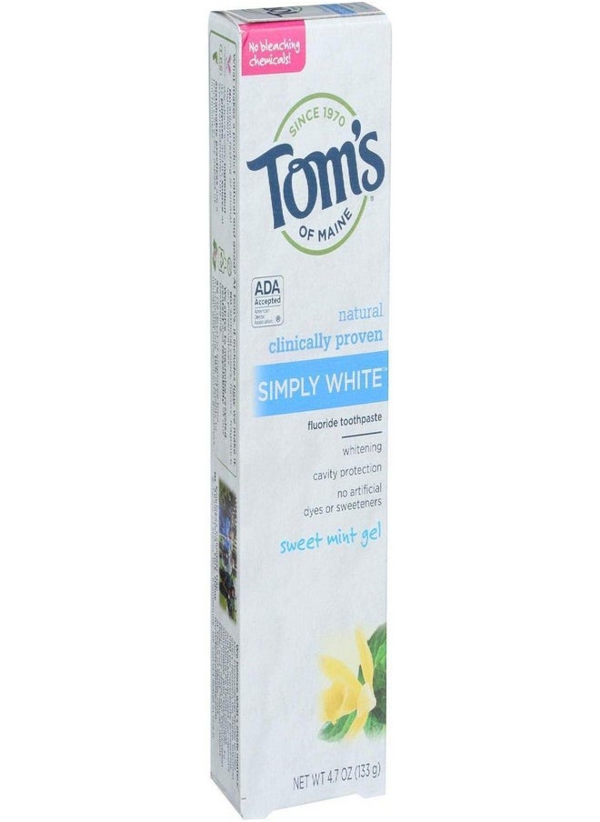 Natural Simply White Toothpaste, Sweet Mint Gel, 4.7 Ounce