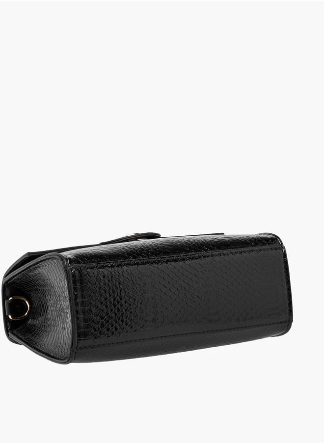 Women's Embossed Satchel Bag with Detachable Strap and Top Handle Ramadan Collection