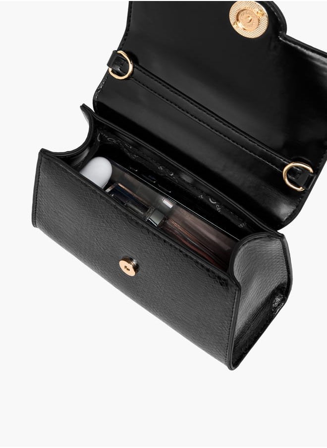 Women's Embossed Satchel Bag with Detachable Strap and Top Handle Ramadan Collection