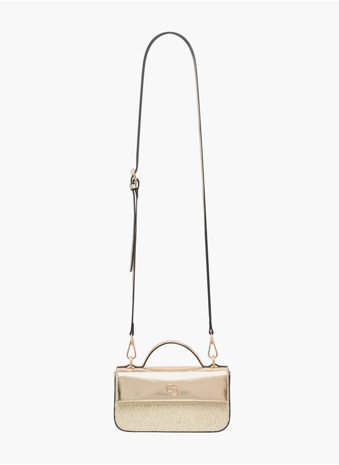 Women's Textured Satchel Bag with Detachable Strap and Top Handle Ramadan Collection