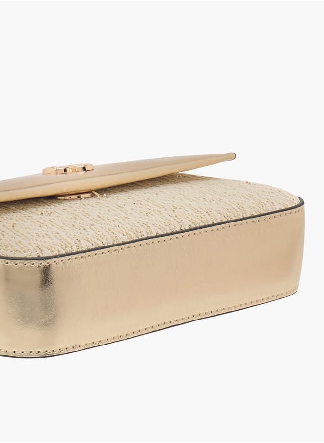 Women's Textured Satchel Bag with Detachable Strap and Top Handle Ramadan Collection