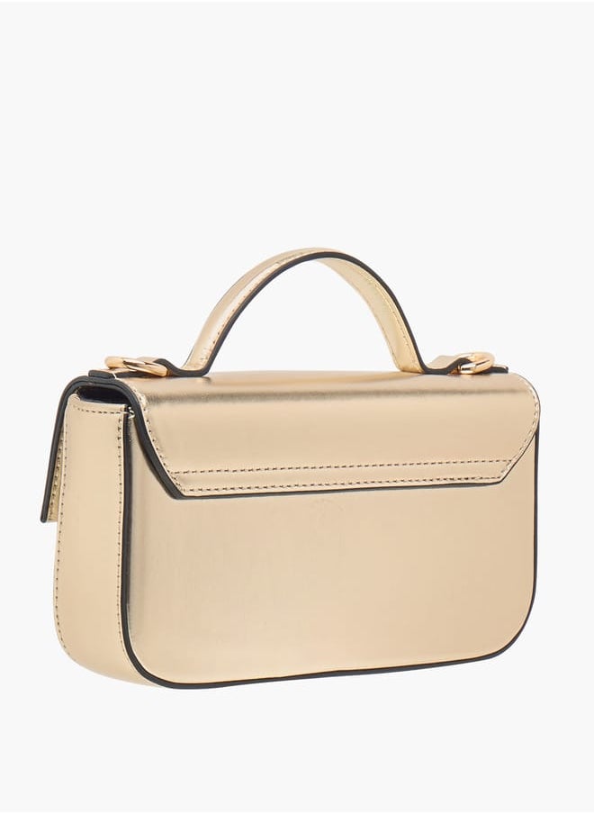 Women's Textured Satchel Bag with Detachable Strap and Top Handle Ramadan Collection