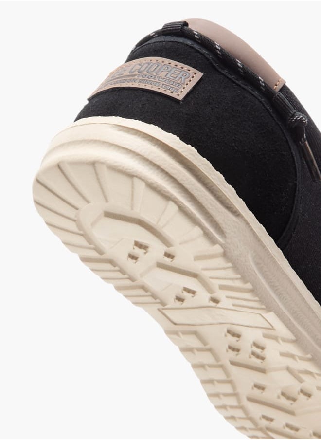 Men's Textured Moccasins with Lace-Up Closure