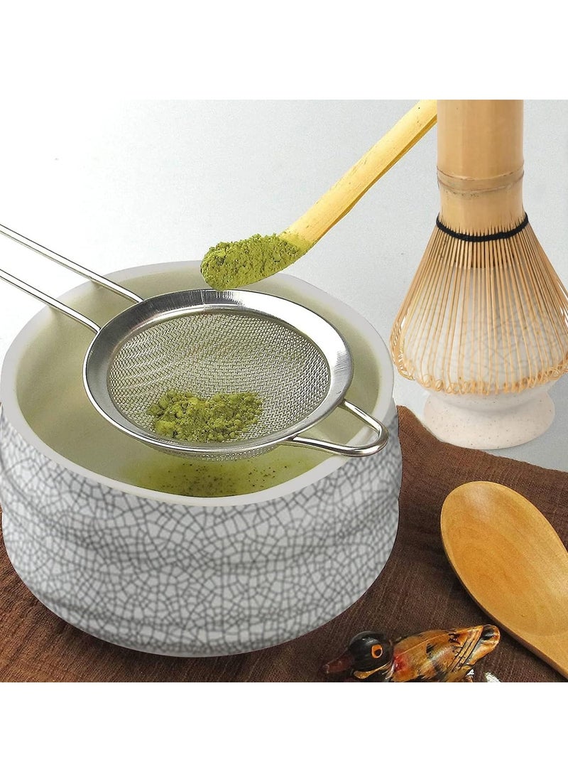 Japanese Matcha Tea Set, 7Pcs Matcha Whisk Set with Matcha Bowl, Matcha Bamboo Whisk, Scoop, Whisk Holder, Stainless Steel Tea Sifter, Tea Making Kit