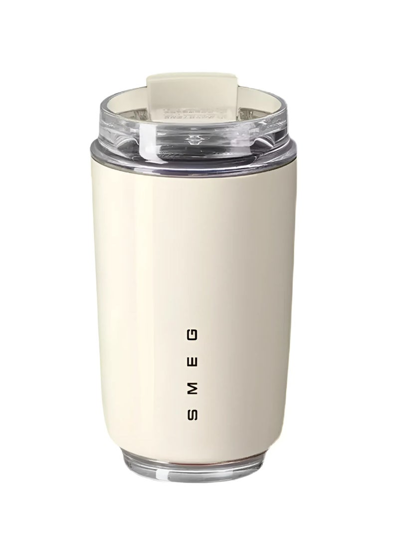 Travel Coffee Mug, 240ml Insulated Beverage Cup With Leakproof Lid, Long Lasting Coffee Tumbler With Lid And Straw, Travel Coffee Thermos White