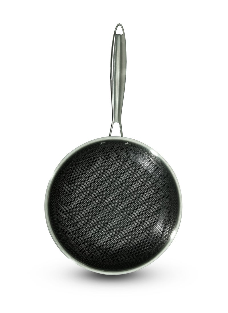 24CM Stainless Steel Honeycomb Fry Pan – Nonstick, Induction & Gas Compatible With Super Durable&Highly Scratch Resistent