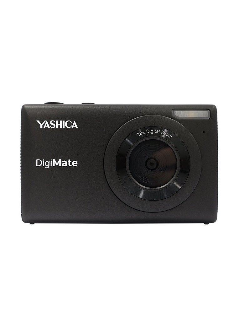 YASHICA DigiMate Digital Camera, 4K Camera for Photography, Point & Shoot with 18X Zoom, Supports Micro SD Cards, Mini Digital Camera for Teen Girls and Boys, Black