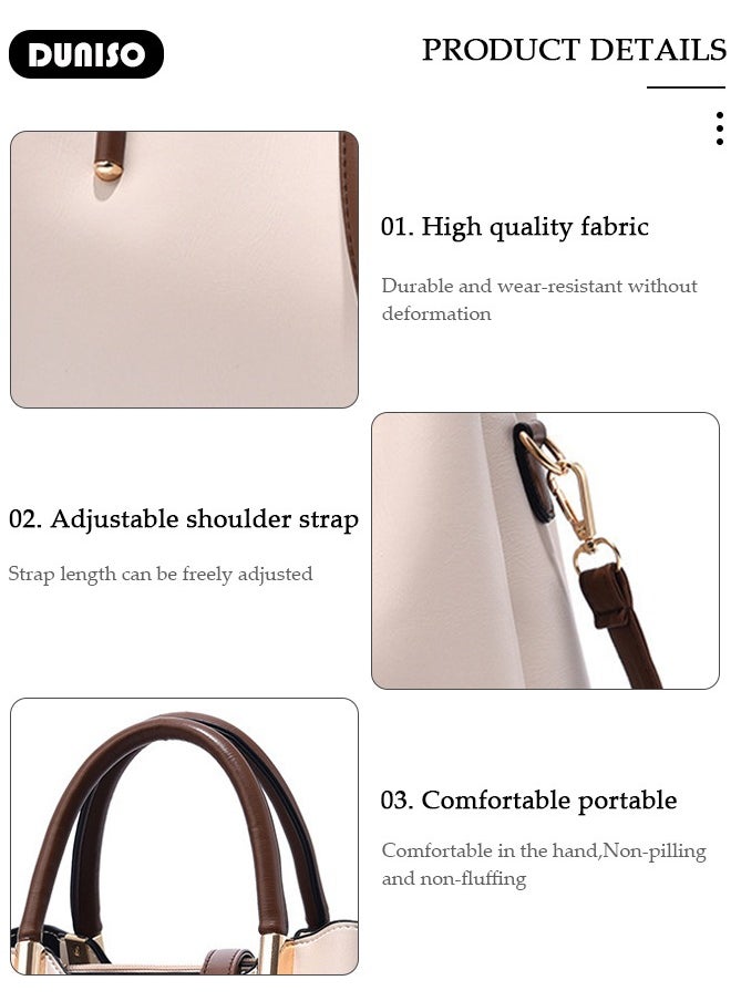 Women's Fashion Handbag Faux Leather Crossbody Bag For Women Large Capacity Bow Trim Tote Bags Top Handle Satchel Fashionable Travel Shoulder Bag For Ladies