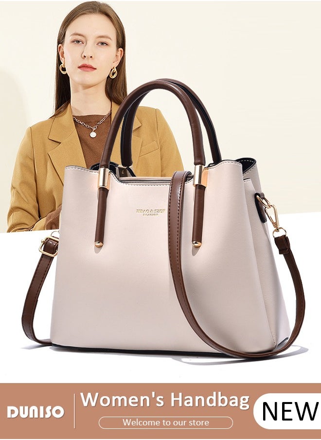 Women's Fashion Handbag Faux Leather Crossbody Bag For Women Large Capacity Bow Trim Tote Bags Top Handle Satchel Fashionable Travel Shoulder Bag For Ladies