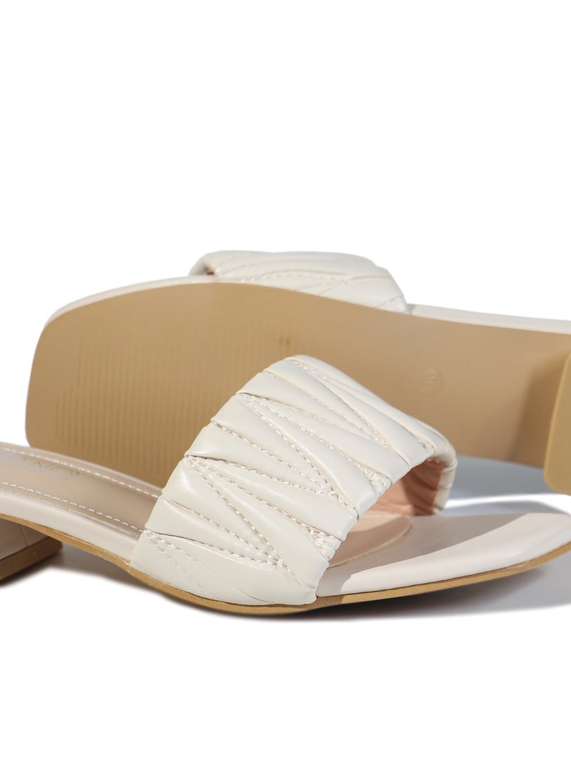 Women Low-Heeled Slide Shoes | Open Toe, Comfortable, Casual Slip-On Sandal Heels for Girls & Ladies | Lightweight Women's Fashion Shoes for Work, Bride Wedding Dress Heels Shoes