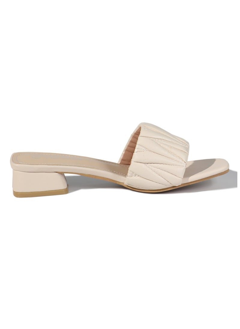 Women Low-Heeled Slide Shoes | Open Toe, Comfortable, Casual Slip-On Sandal Heels for Girls & Ladies | Lightweight Women's Fashion Shoes for Work, Bride Wedding Dress Heels Shoes