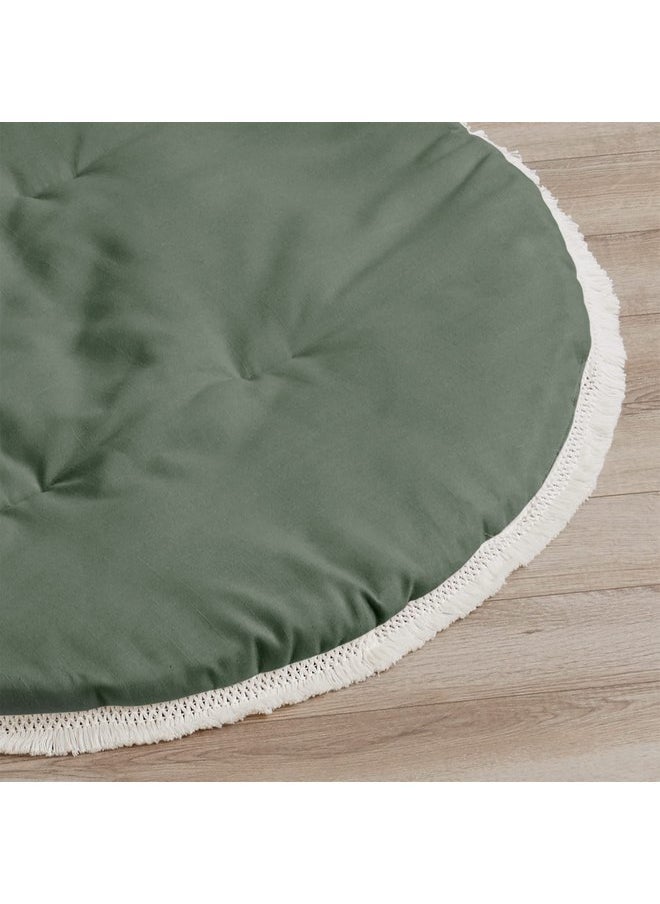 Sweet Jojo Designs Dark Green Boho Boy Girl Gender Neutral Baby Play Mat Tummy Time Activity Infant Playmat Playpen Tent Teepee Floor Sage Modern Bohemian Farmhouse Southwest Shabby Chic Diamond Tuft