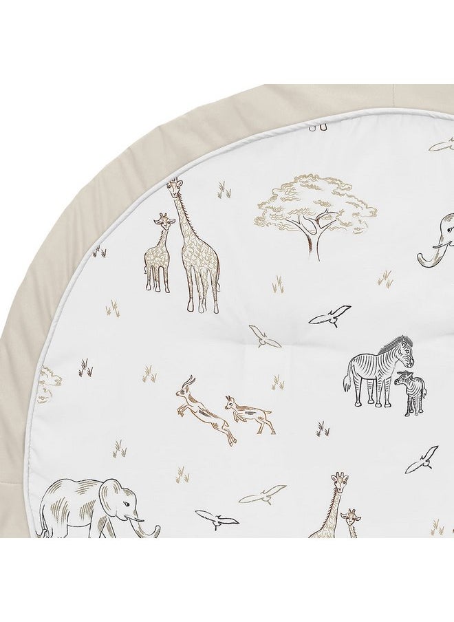Sweet Jojo Designs Jungle Safari Animals Boy Girl Baby Playmat Tummy Time Infant Play Mat Brown Taupe Black and White Gender Neutral Animal Elephant Giraffe Wildlife Adventure Elephants Serengeti