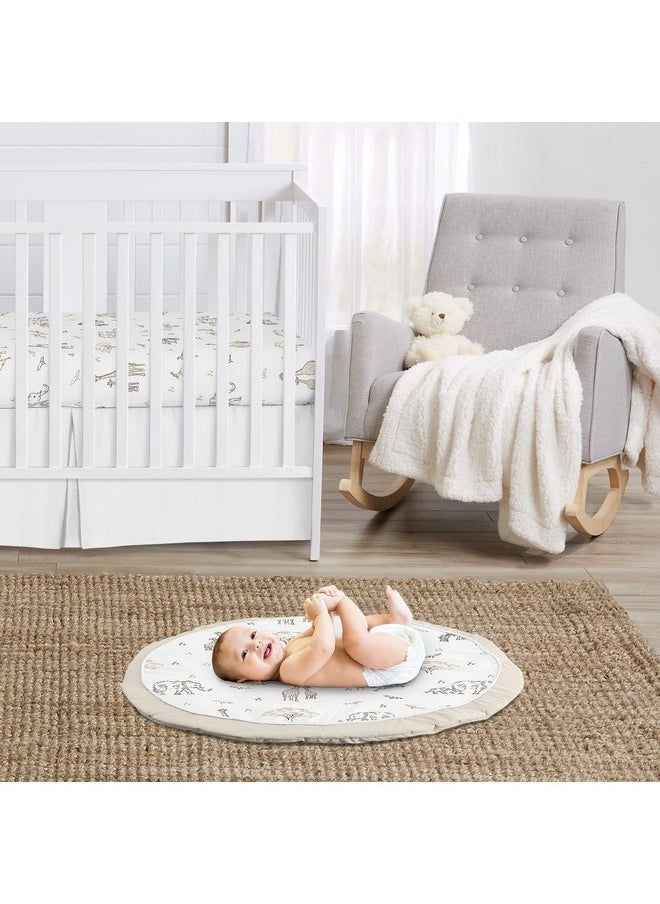Sweet Jojo Designs Jungle Safari Animals Boy Girl Baby Playmat Tummy Time Infant Play Mat Brown Taupe Black and White Gender Neutral Animal Elephant Giraffe Wildlife Adventure Elephants Serengeti