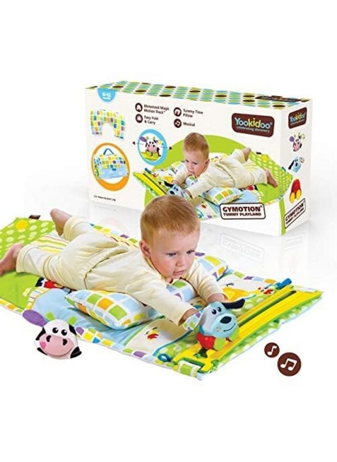 Yookidoo Baby Tummy Time Mat Newborn Musical Playmat & Outdoor Gym. Pillow, Teething Toys and Portable Fold-Up Case. 0-12 Months.