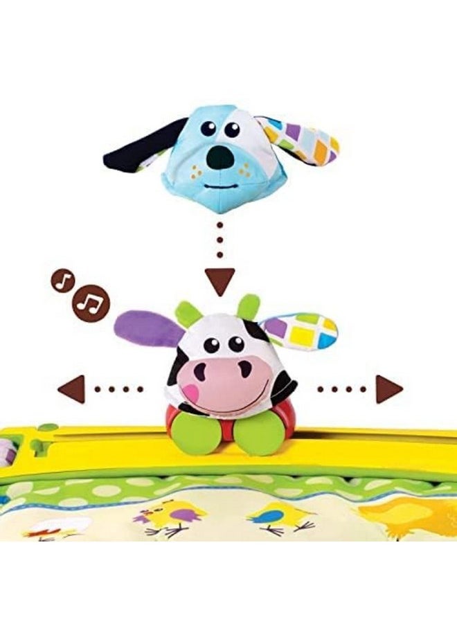 Yookidoo Baby Tummy Time Mat Newborn Musical Playmat & Outdoor Gym. Pillow, Teething Toys and Portable Fold-Up Case. 0-12 Months.
