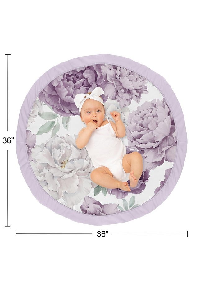 Sweet Jojo Designs Lavender Purple Boho Shabby Chic Floral Girl Baby Play Mat Tummy Time Activity Infant Playmat Playpen Tent Teepee Floor Violet Ivory Bohemian Vintage Garden Watercolor Flower Nature