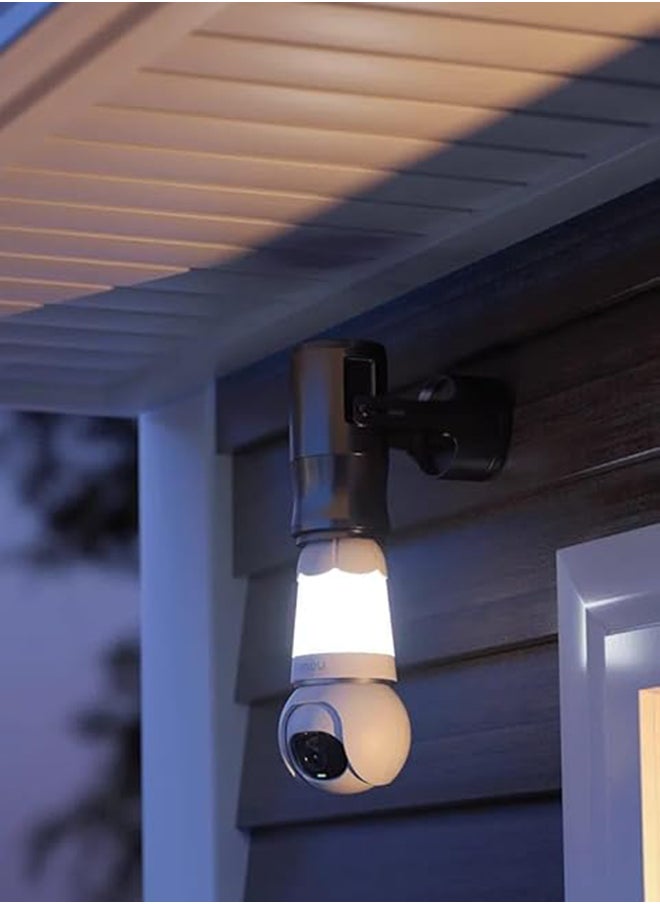 3MP Bulb & Camera 2 in 1 Camera, UHD Image by Imou Sense AI Algorithm, Easy Installation, 360° View with 8x Zoom and 340° Pan & 90° Tilt Lens, Human/Vechile Detection, 25m Night Vision, 2.4G WiFi, Imou Cloud Storage