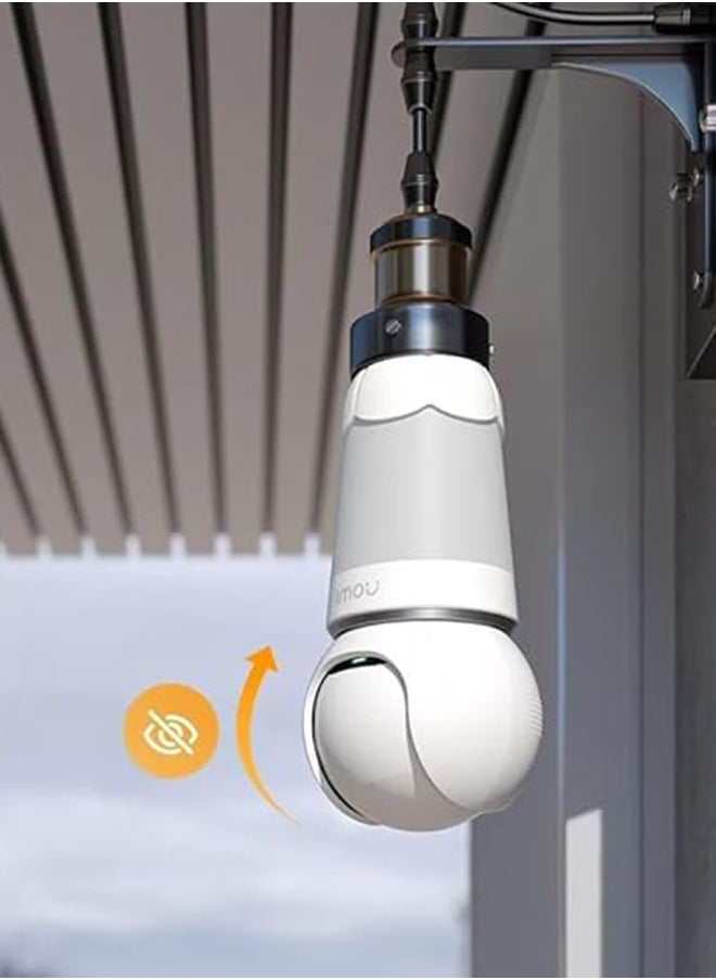 3MP Bulb & Camera 2 in 1 Camera, UHD Image by Imou Sense AI Algorithm, Easy Installation, 360° View with 8x Zoom and 340° Pan & 90° Tilt Lens, Human/Vechile Detection, 25m Night Vision, 2.4G WiFi, Imou Cloud Storage