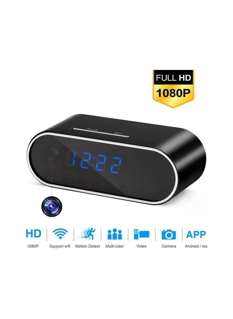 Hidden Camera Clock 1080P Wireless Spy Camera Covert Nanny Cam Baby Monitor HD Home Indoor Security Cam Night Vision Motion Detection for Office No Audio