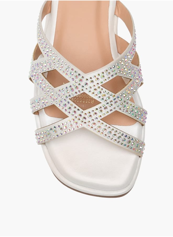 Girls' Embellished Slip-On Cross Strap Sandals Ramadan Collection