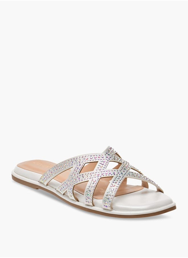 Girls' Embellished Slip-On Cross Strap Sandals Ramadan Collection