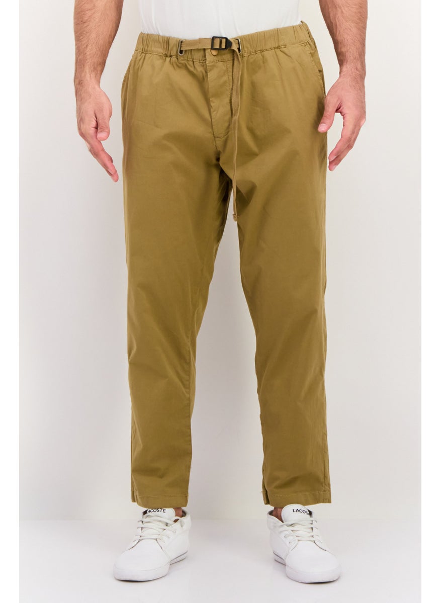 Men Regular Fit Solid Chino Pants, Khaki