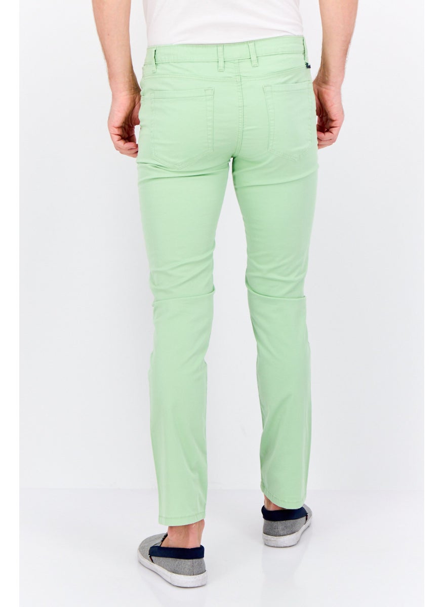 Men Regular Fit Solid Chino Pants, Mint Green