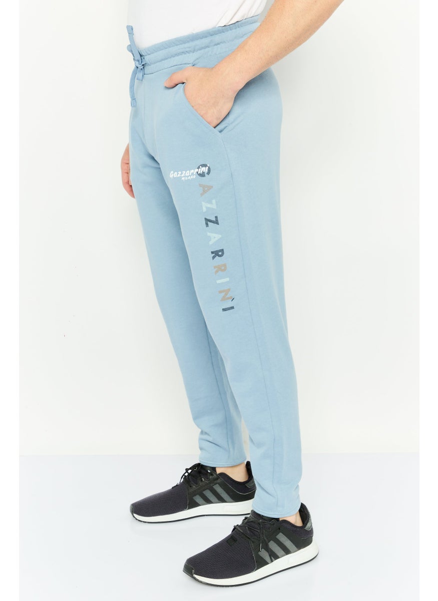 Men Regular Fit  Brand Logo Joggers Pant, Slate Blue