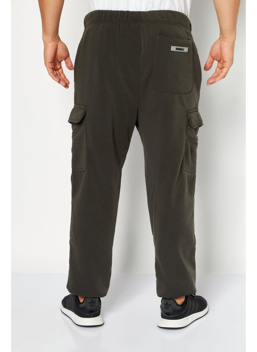 Men Regular Fit Drawstring Graphic Print Sweatpants, Green