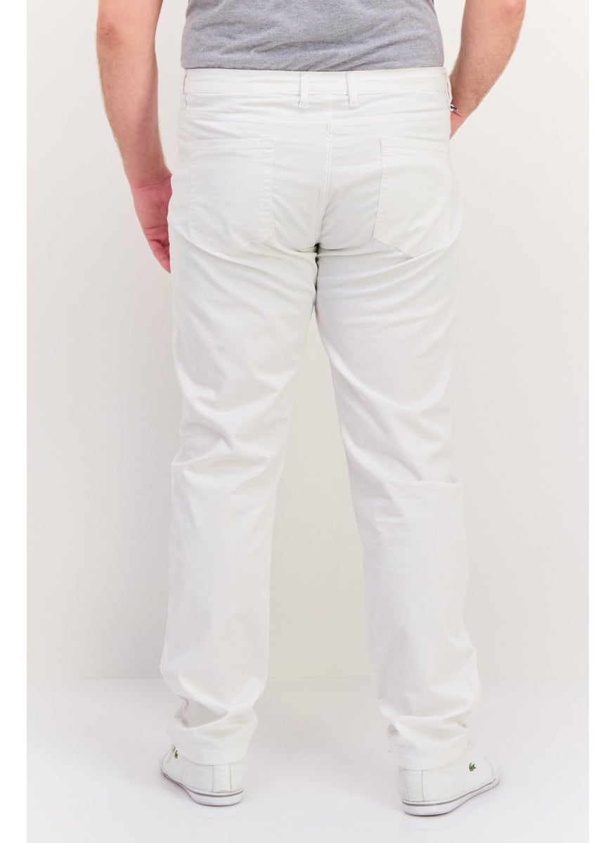 Men Regular Fit Solid Chino Pants, White