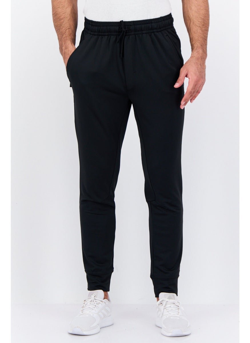 Men Slim Fit Solid Jogger Pants, Black