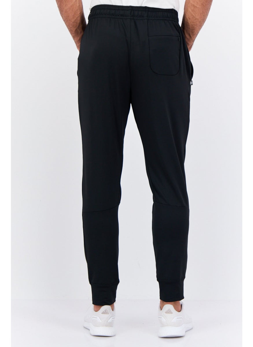 Men Slim Fit Solid Jogger Pants, Black