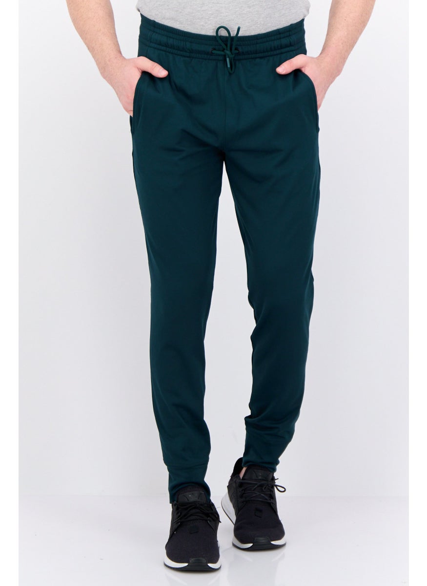 Men Regular Fit Plain Track Pants, Green