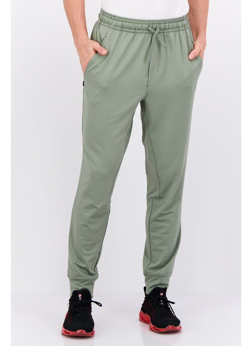 Men Slim Fit Solid Jogger Pants, Sage Green