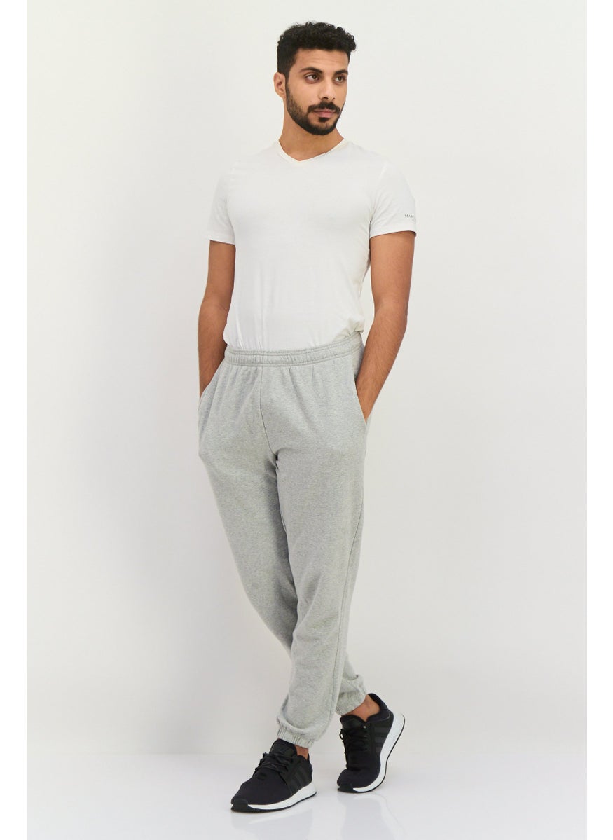 Men Regular Fit Solid Sweatpants, Grey