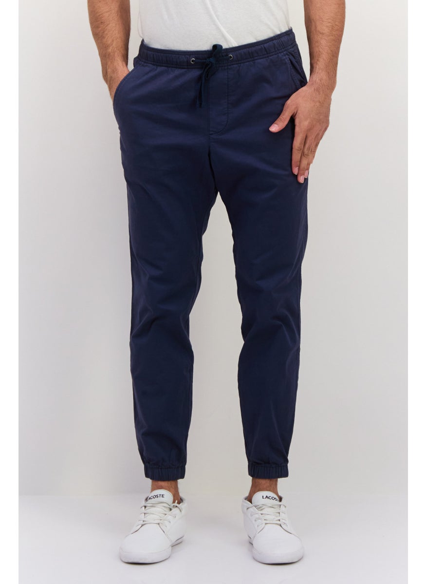 Men Regular Fit Solid Jogger Pants, Navy