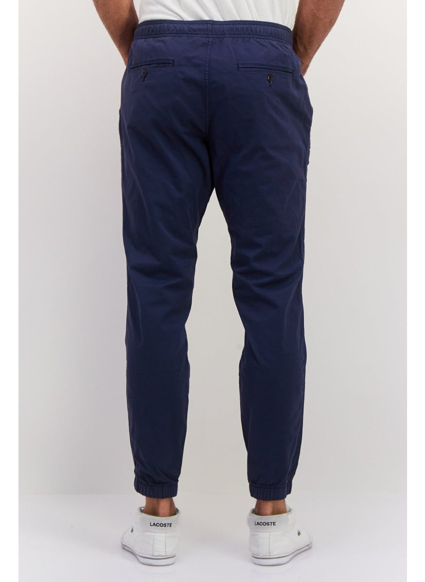 Men Regular Fit Solid Jogger Pants, Navy