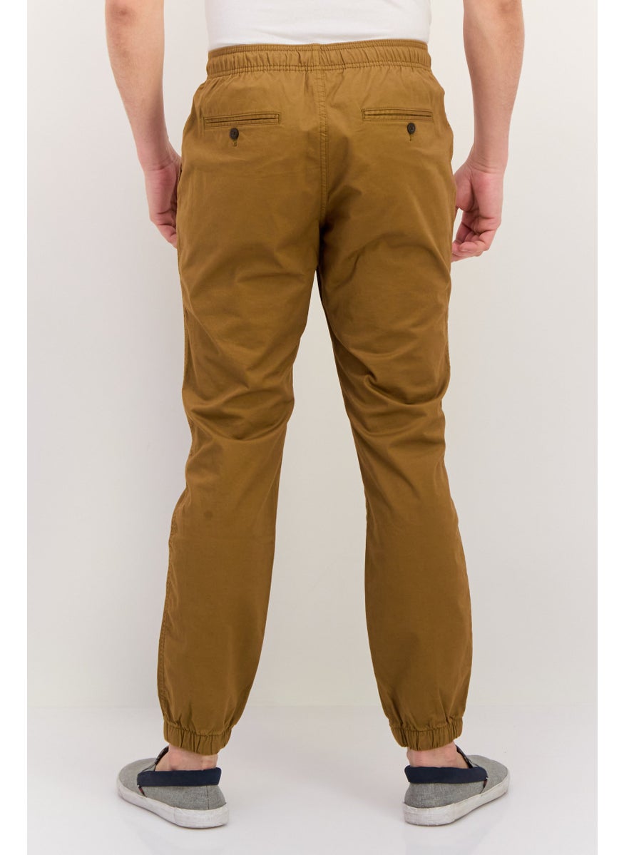 Men Regular Fit Solid Jogger Pants, Brown