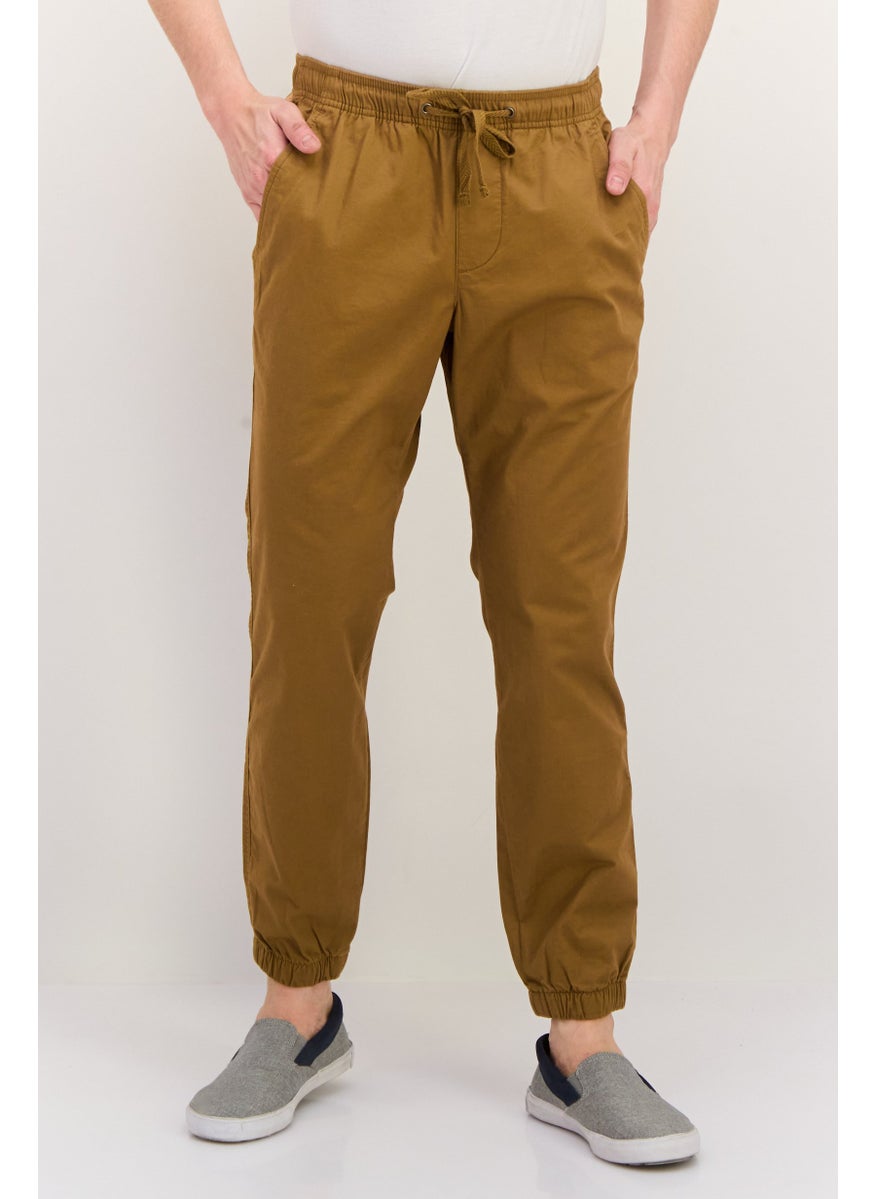 Men Regular Fit Solid Jogger Pants, Brown