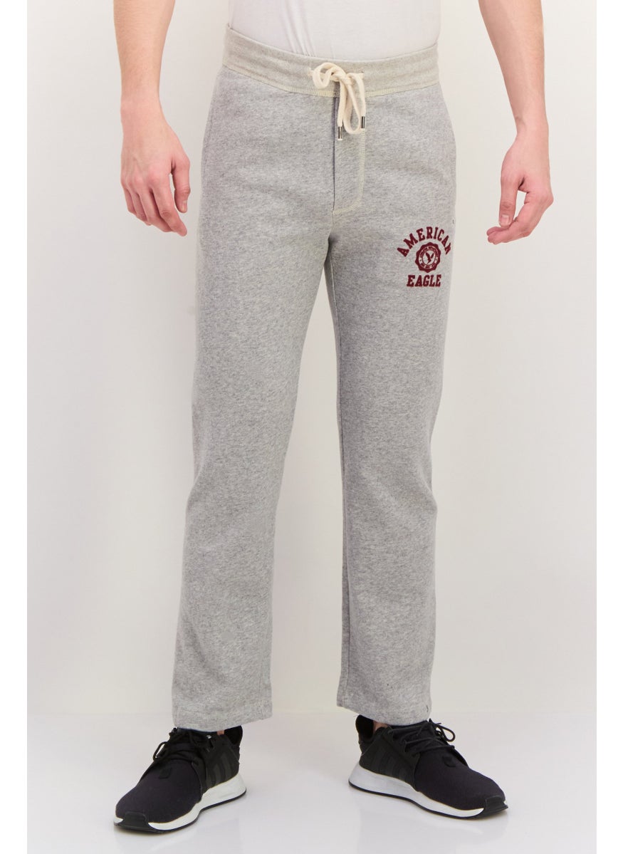 Men Relaxed Fit Brand Logo Sweatpants, Grey