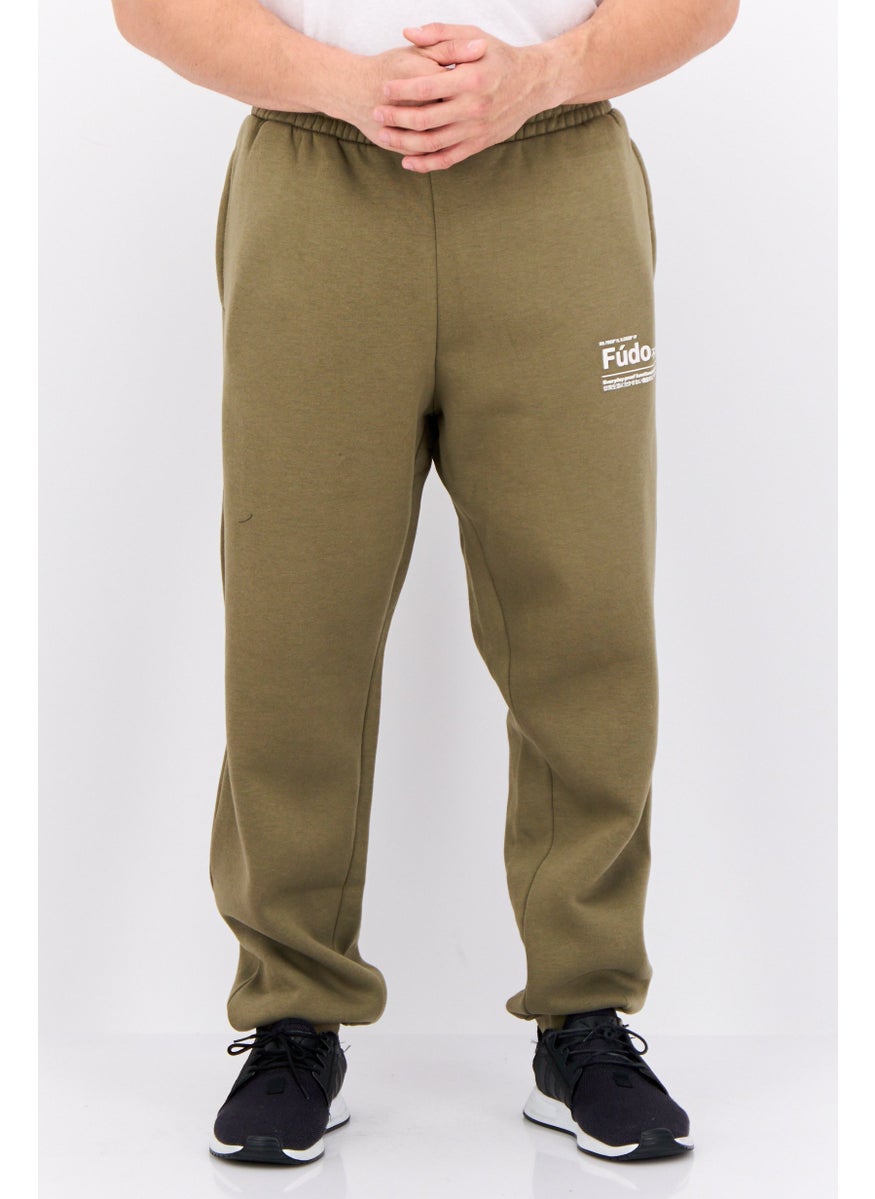 Men Regular Fit Drawstring Sweatpants, Olive