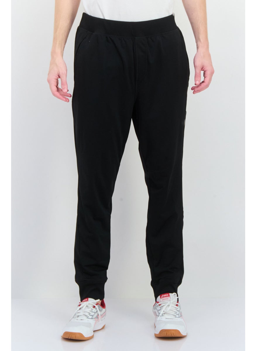 Men Regular Fit Plain Jogger Pants, Black