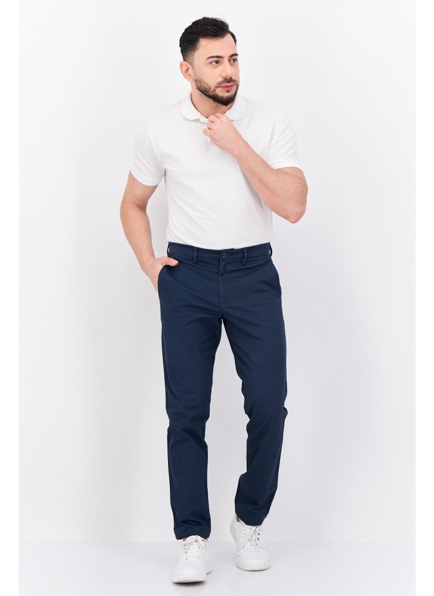 Men Slim Fit Solid Chino Pants, Sage Blue
