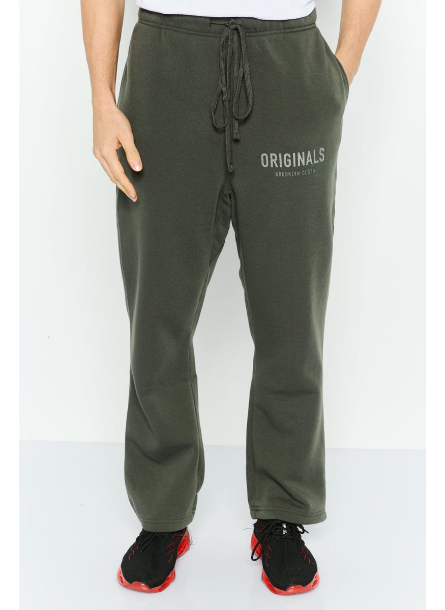 Men Relaxed Fit Drawstring Side Pocket Sweatpants, Hunter Green